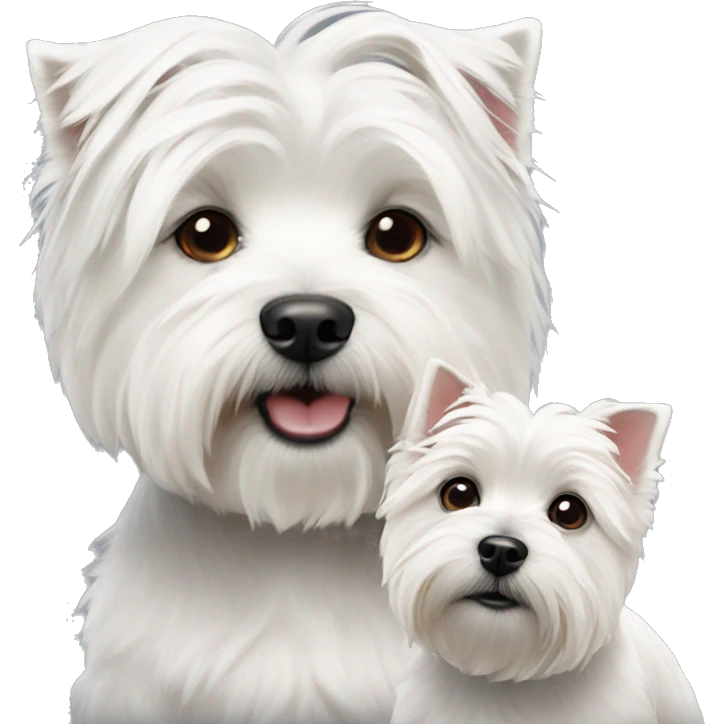 West highland white terrier couple boy and girls (dogs) emoji