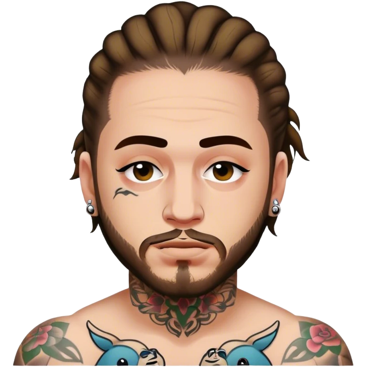 Post Malone with tattoos on face emoji