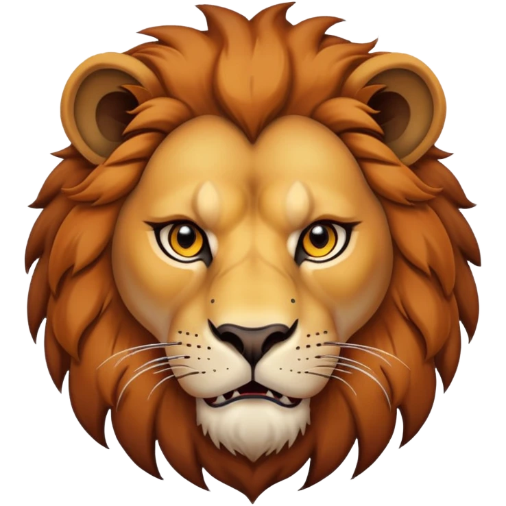 nasty lion looking sideways with mean fierce expression emoji