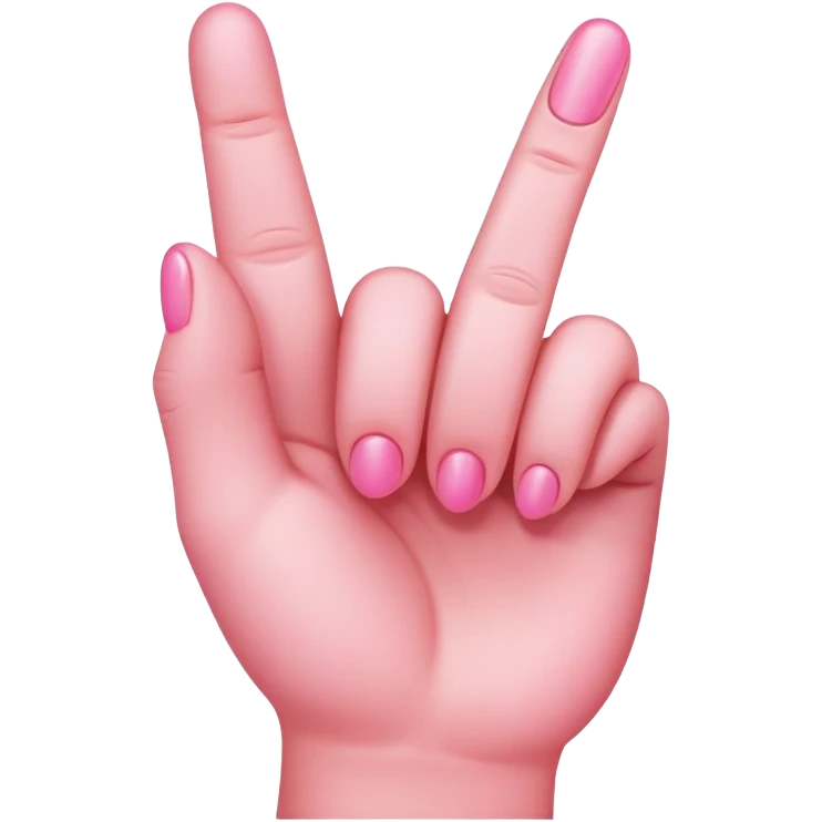 Pink middle finger emoji