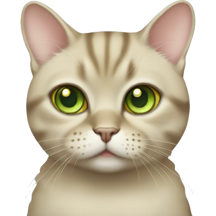 British gold chinchilla cat with light green eyes emoji