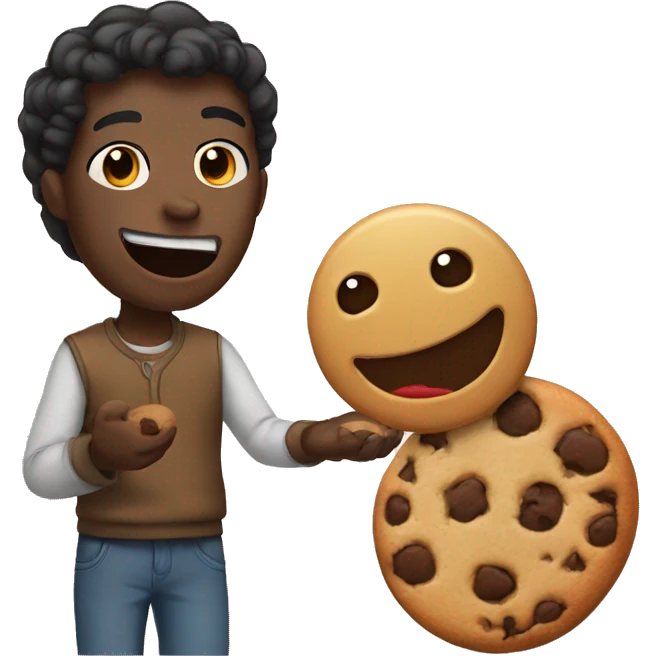 begging with cookie emoji