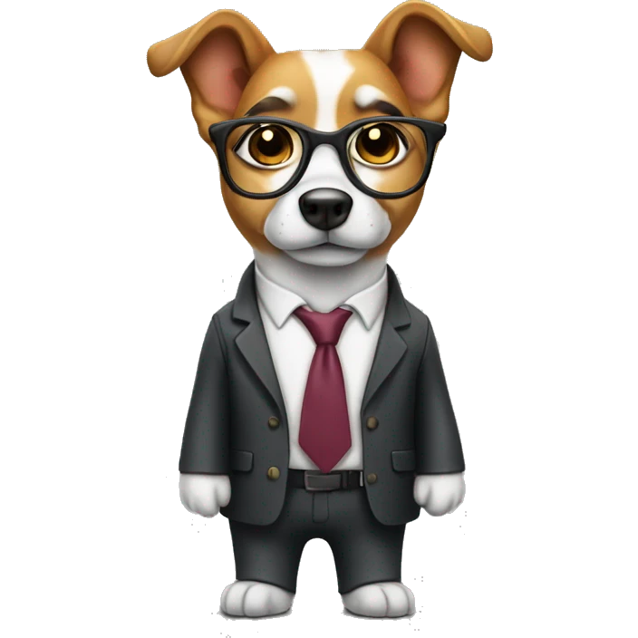Business dog professor  emoji