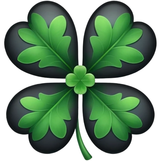 A five black leaves clover  emoji
