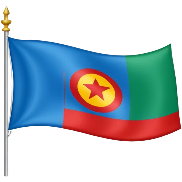 bandera de los gitanos verde azul y círculo rojo emoji