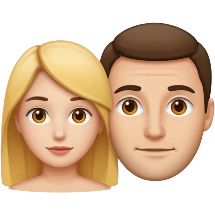 woman in front, man behind her, simple and clear emoji style emoji