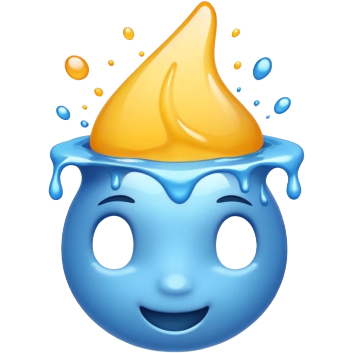 A glossy white paint splash emoji