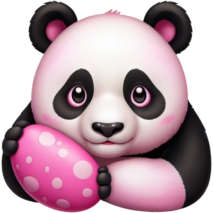panda with pink spots emoji