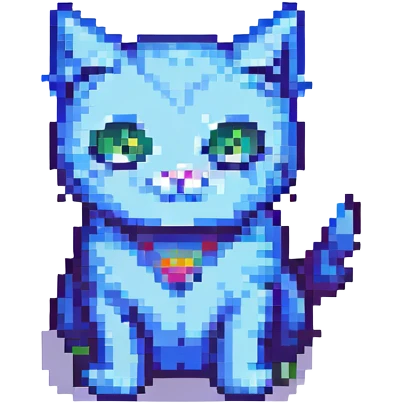 super cat, pixel art style emoji