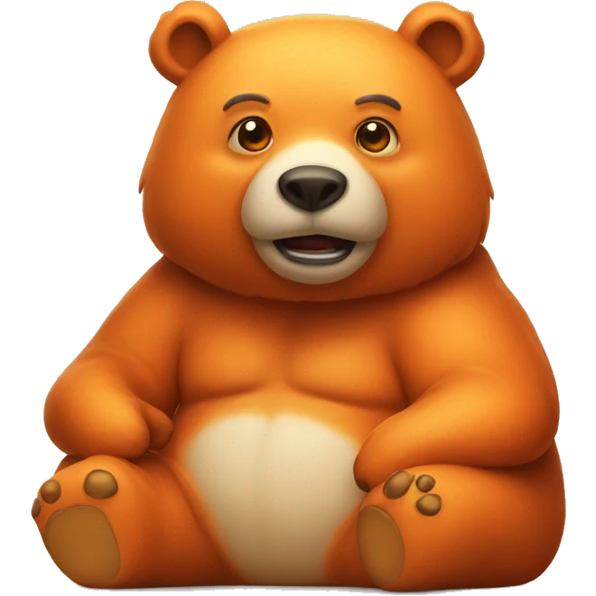 Orange fat bear realistic emoji