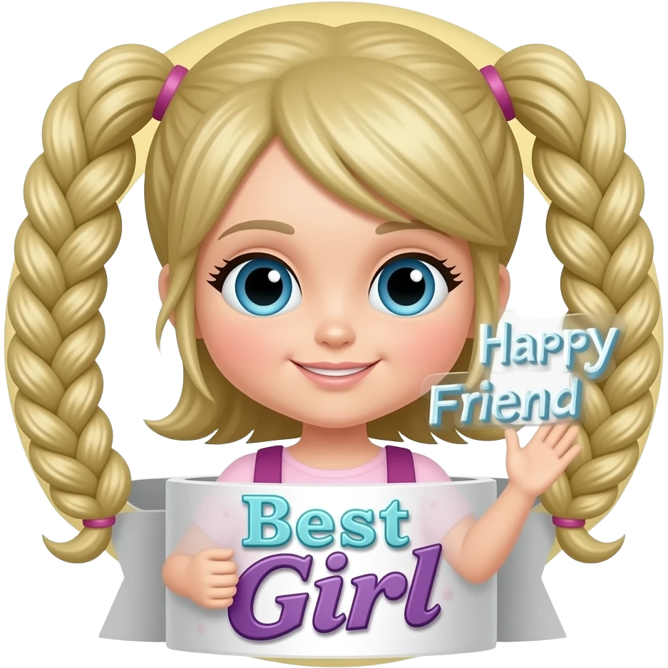 HAPPY BIRTHDAY BEST FRIEND GIRL SIGN emoji