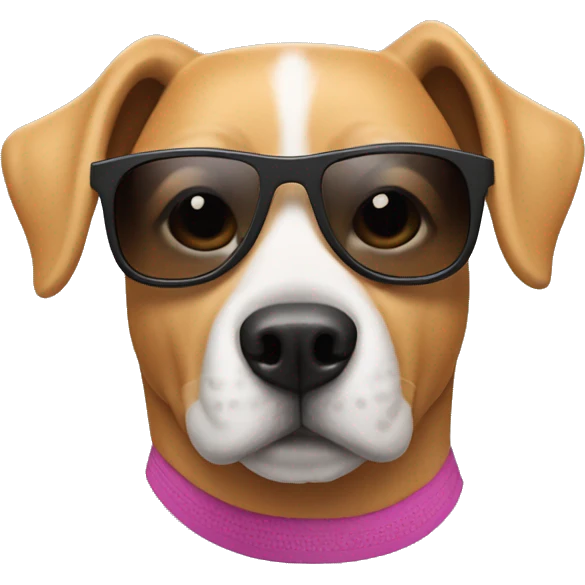 Dog wearing Lululemon clothes and sunglasses emoji