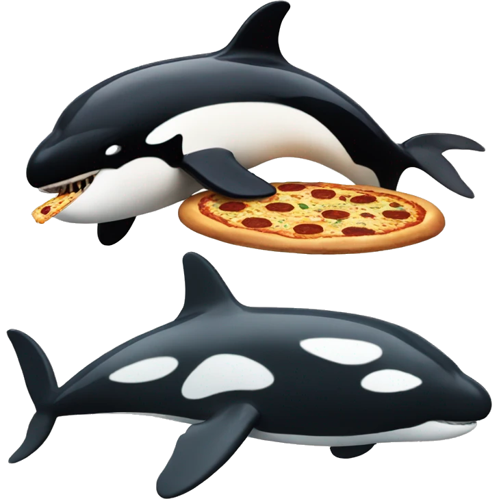 Orca whale eating pizza emoji
