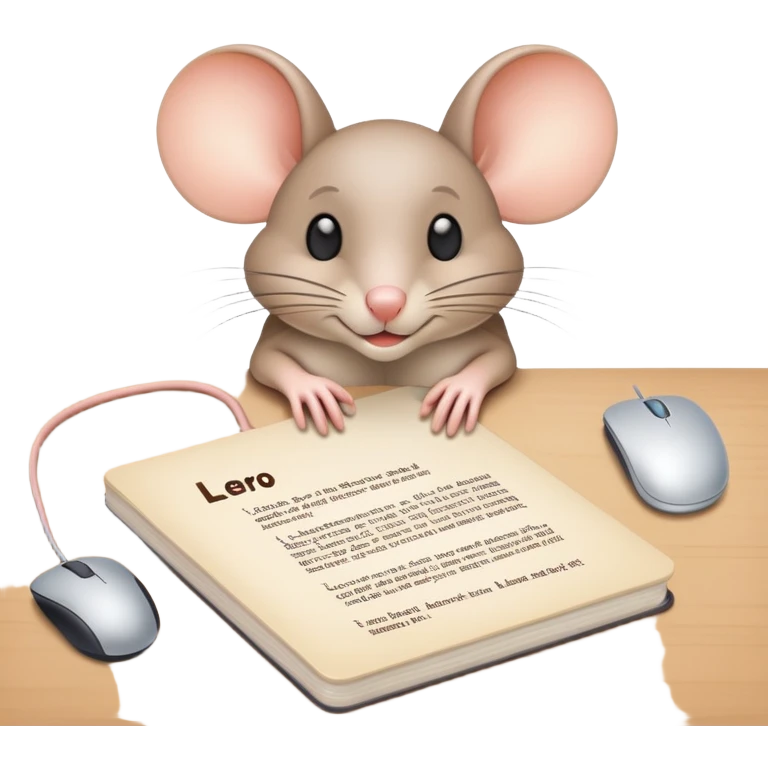 A mouse hand a desk with a text "lero4ka" emoji