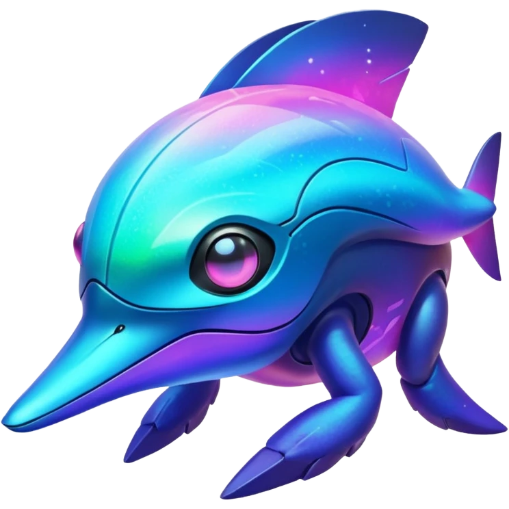  exotic tropical iridescent nebula gradients cyber-Protogen-Fakémon-Pokémon-Vernid-creature emoji
