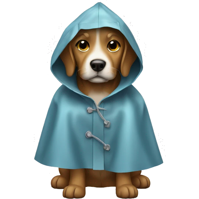 Dog with a raincoat on  emoji