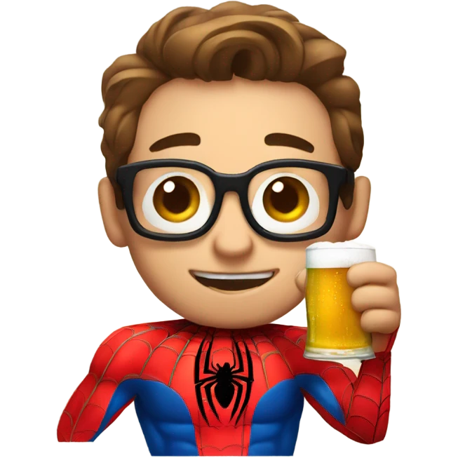 Spiderman that holds a beer  emoji