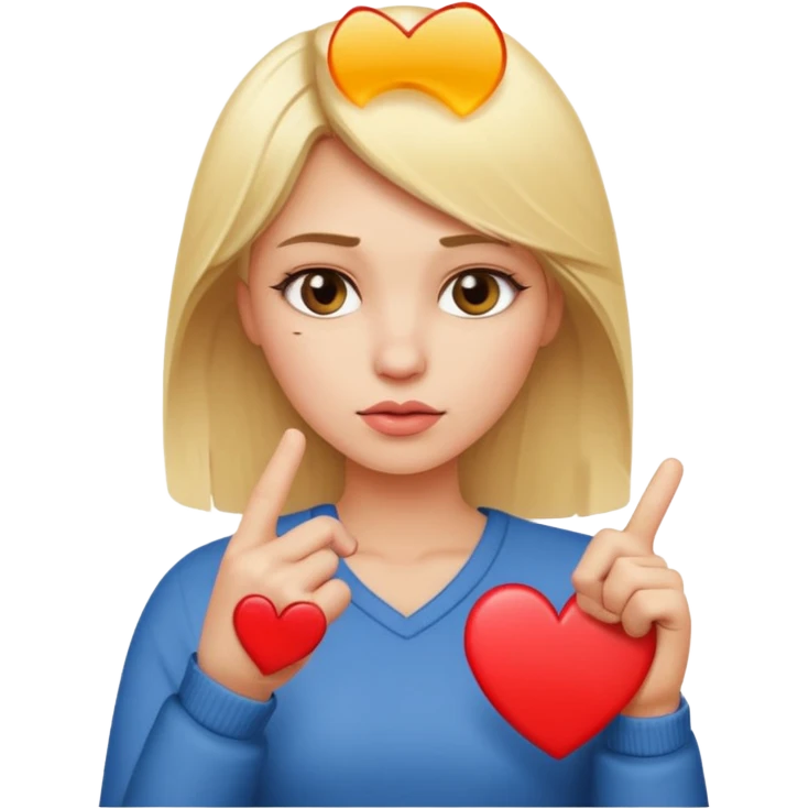 Blonde woman broken heart and middle finger emoji