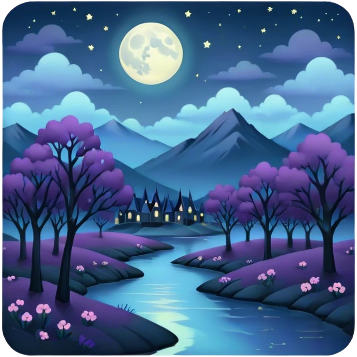 goth  pastel night landscape  emoji