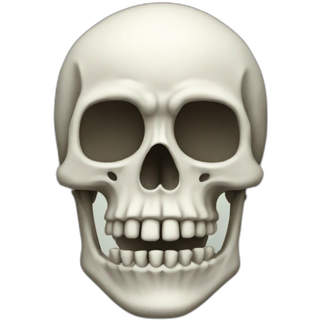 White cursed skeleton head emoji