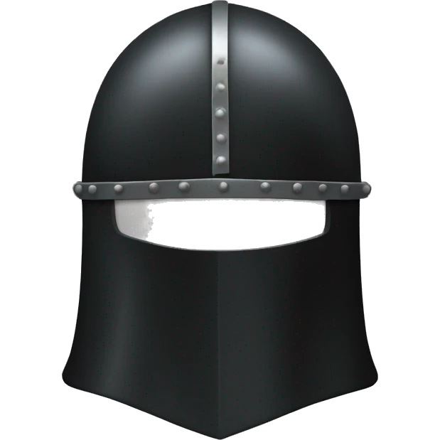 "A robust, black knight's helmet providing full coverage." emoji