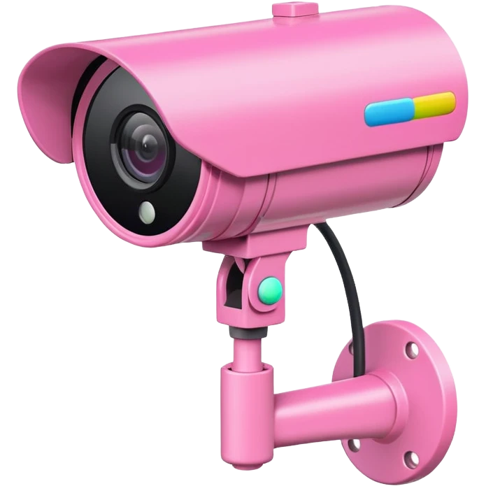 Security Camera pink with stickers 812 emoji
