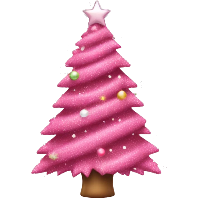 Pink decorated Christmas tree emoji