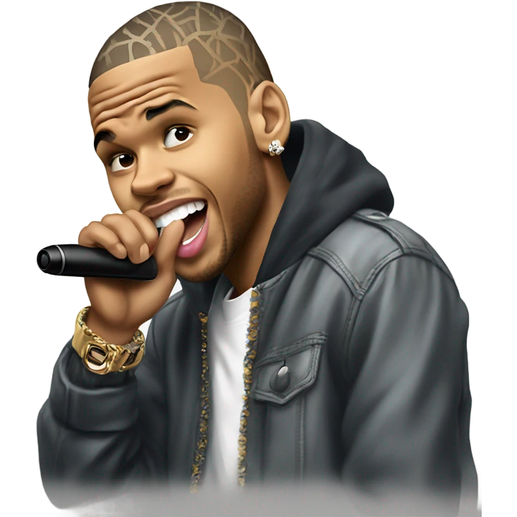 Hyper Realistic Chris Brown singing to Karruche  emoji