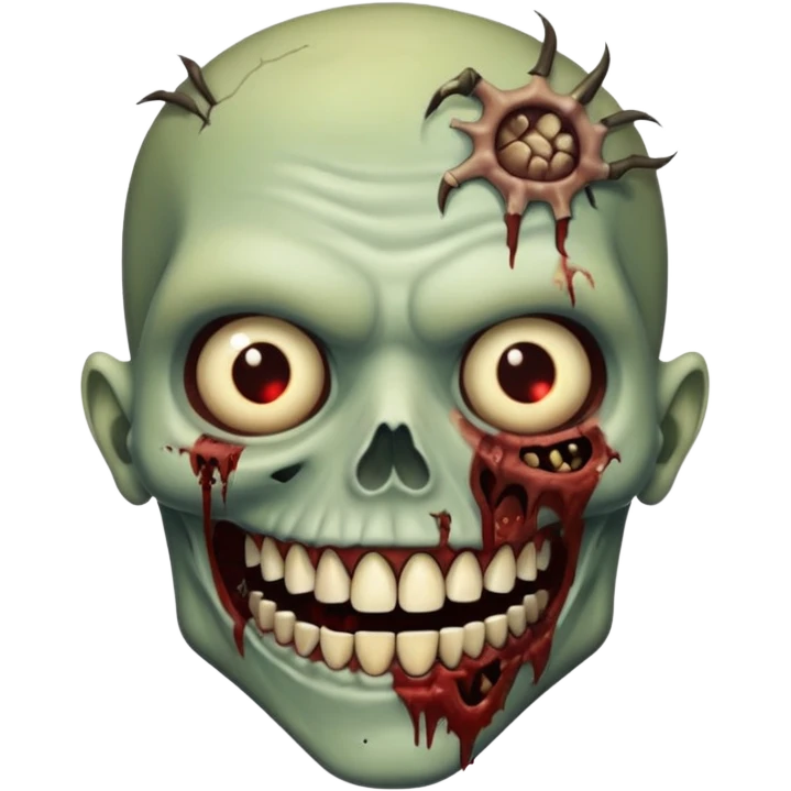 faça um zumbi mostrando o dente emoji