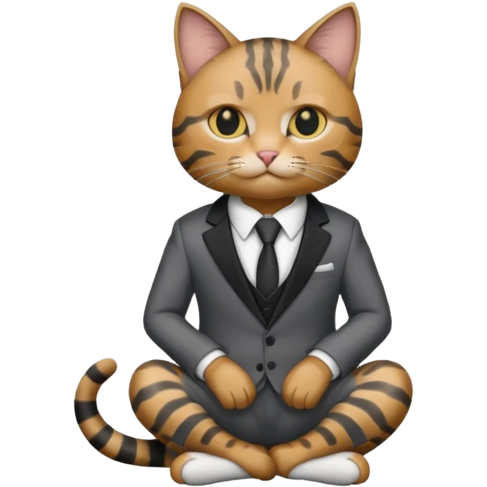 real cat siting with a suit on emoji