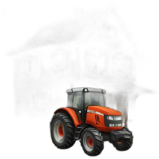 Tracteur sur maison emoji