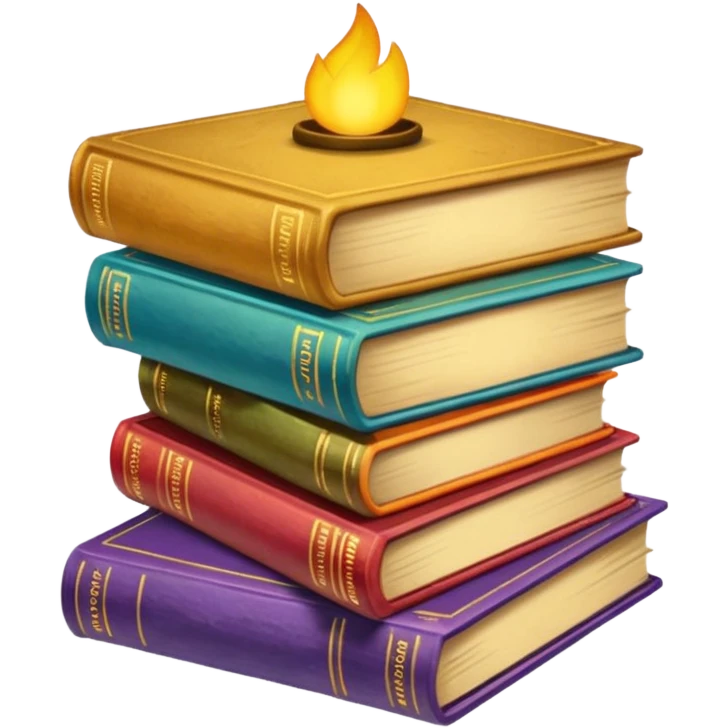 colofull books, golden glow emoji