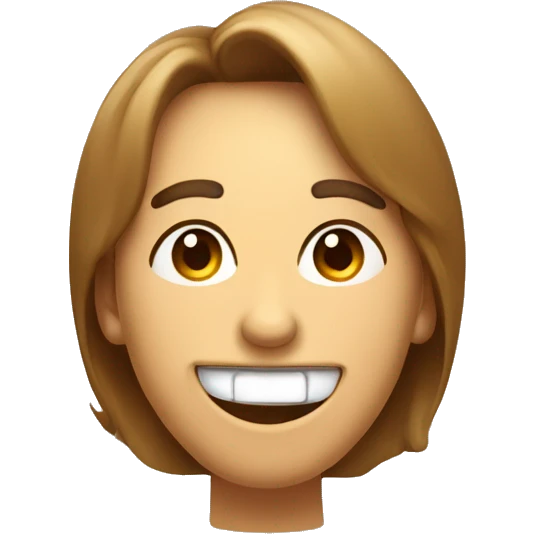 Face with Inward arched eyebrows triangular eyes tongue licking top lip and smiling  emoji