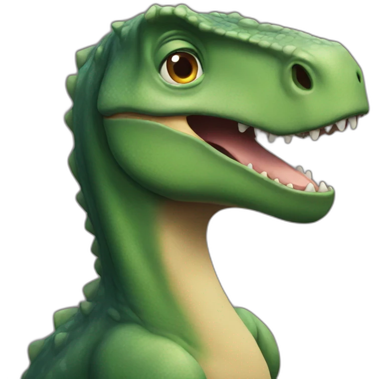 Dinosaur kiss emoji