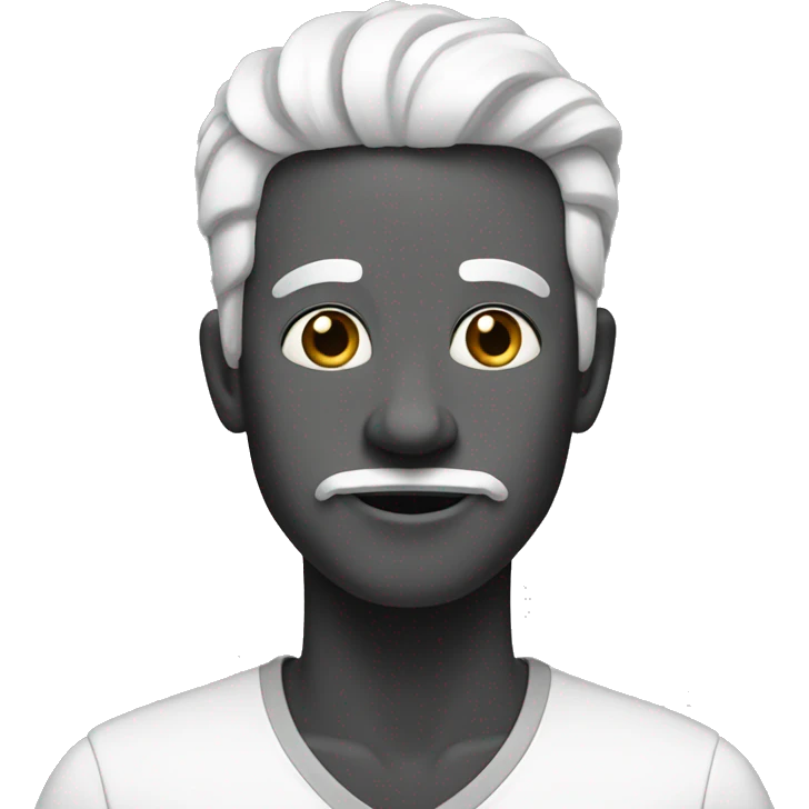 tall black and white doodle   emoji