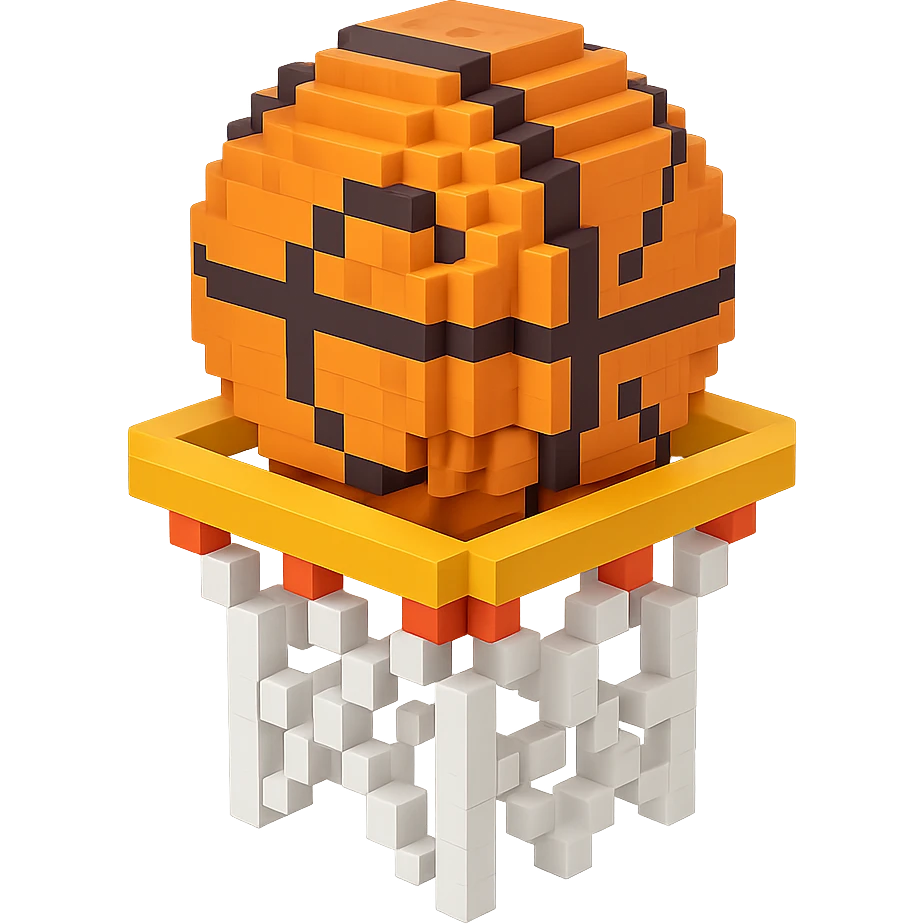 баскетбольный мяч в сетке, no background  emoji