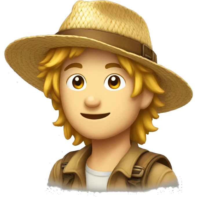 Adventurer hat (Or straw hat)  emoji