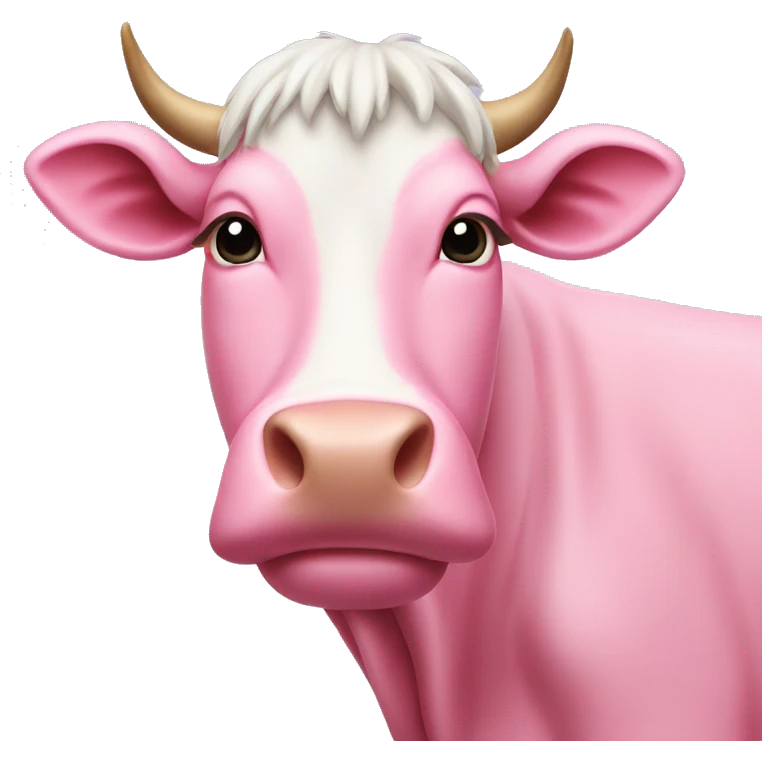 pink cow with whiskers  emoji
