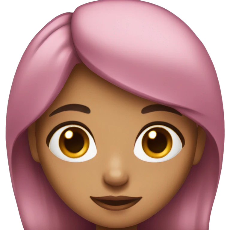 Girl with black and pink hair with brown eyes emoji