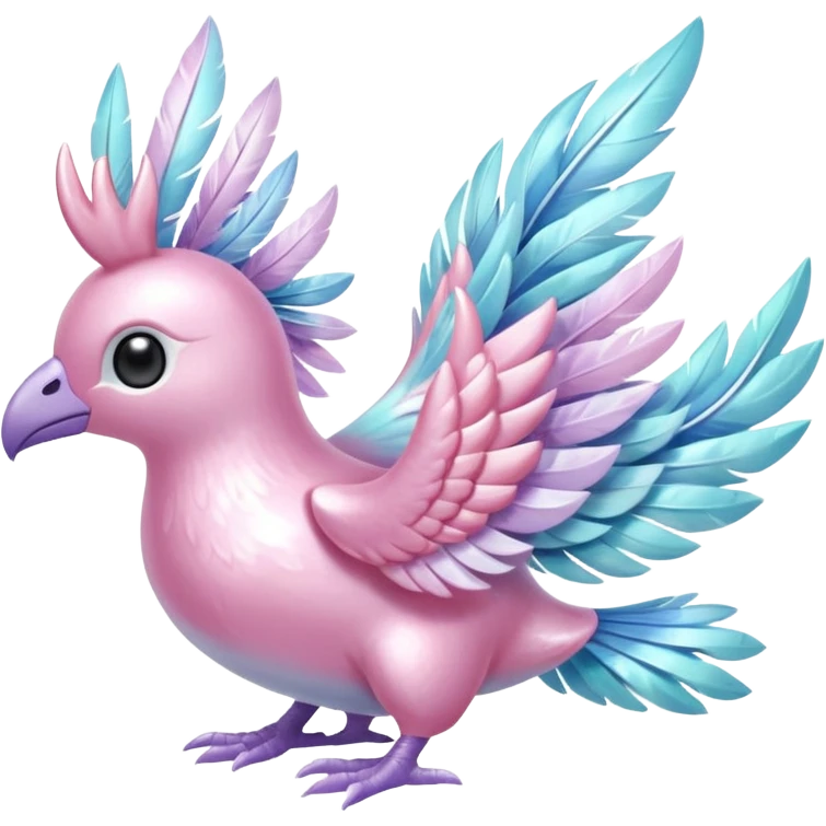 Shiny pastel feathery tropical exotic shimmering silky smooth soft flurry Diancie-Palkia-Amaura-Aurorus-aesthetic-fusion emoji