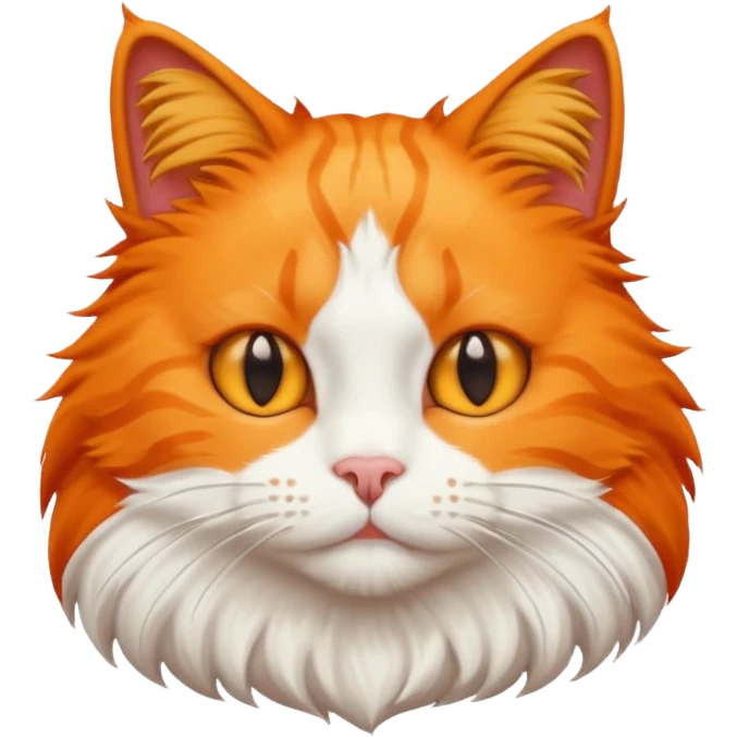 orange cat loafed with a full human head  emoji