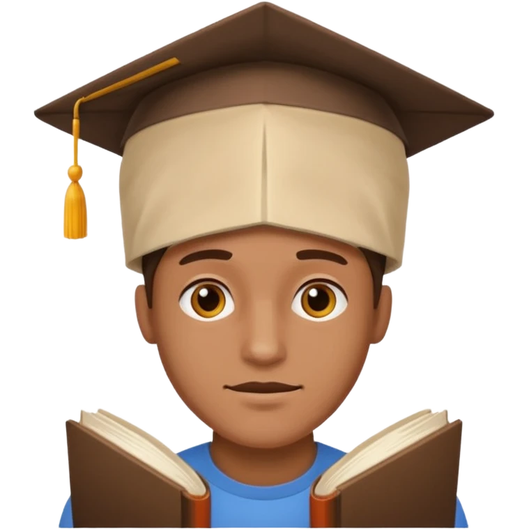 a man with very books in your head emoji