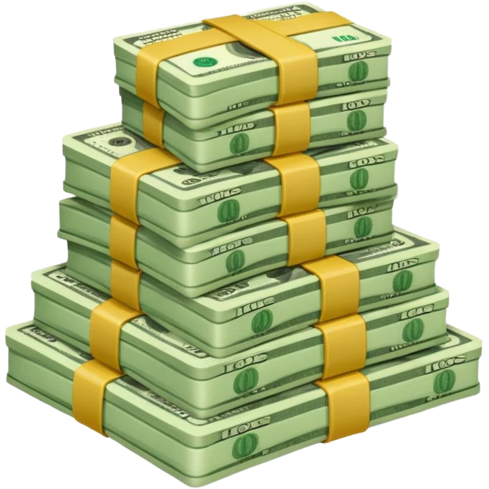 cash pile, make bills rectangular emoji