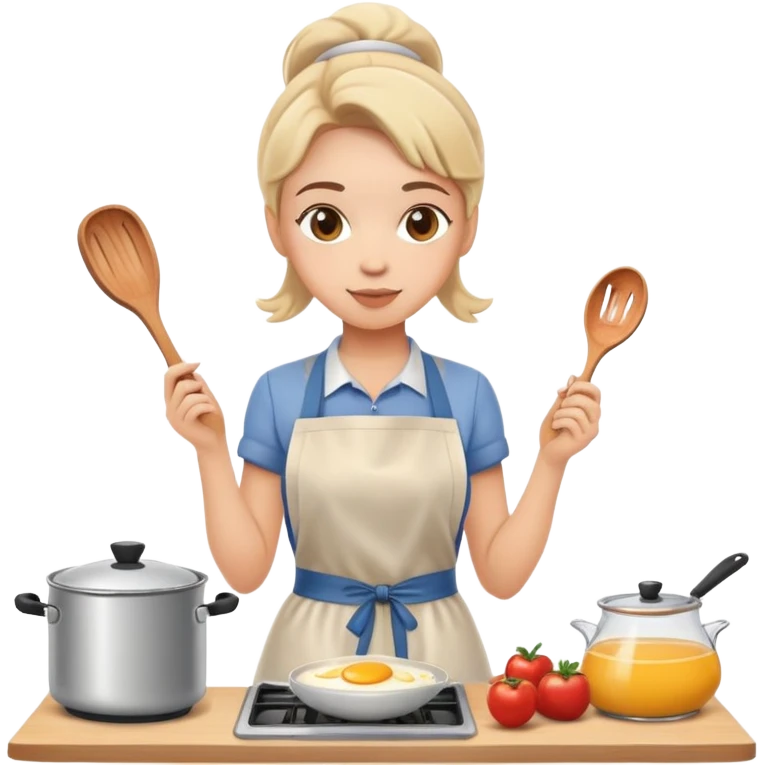beige girl cooking breakfast emoji