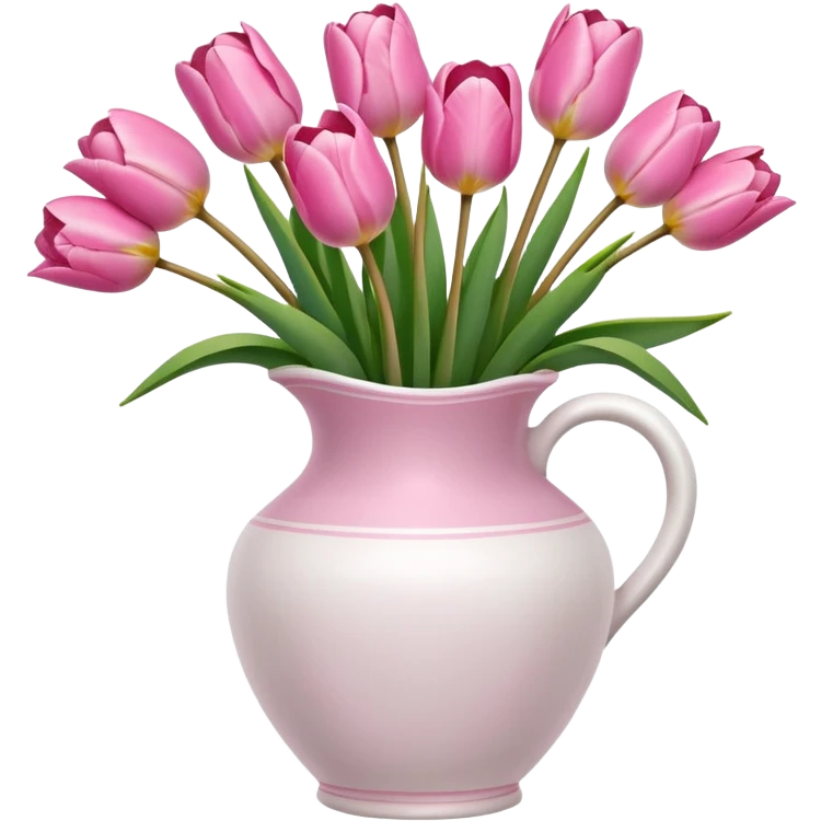 pink tulips in white vase emoji
