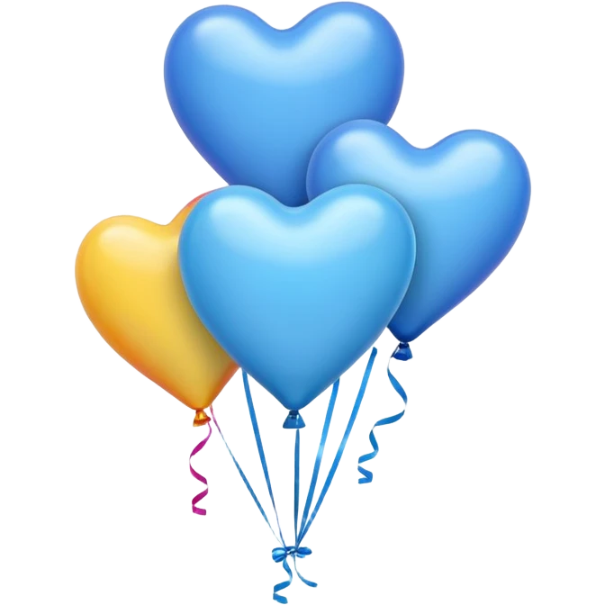 blue heart with balloons emoji