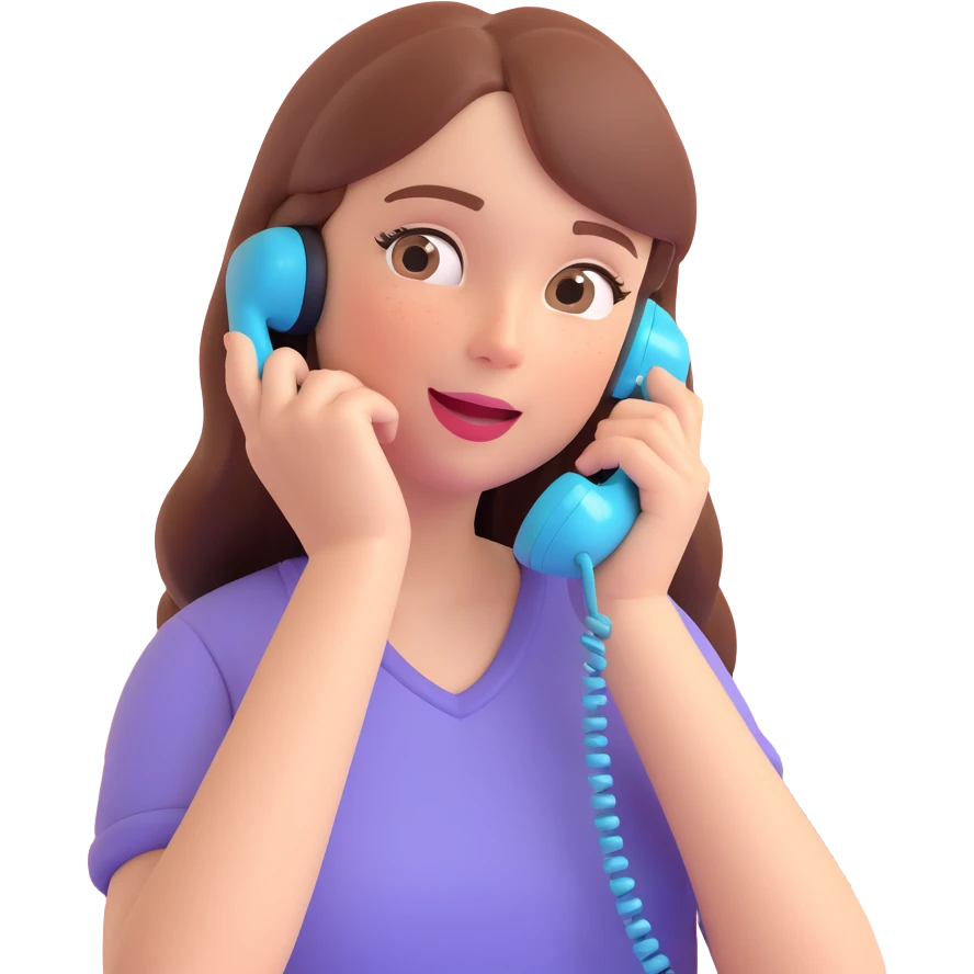 girl talking on phone bedroom background, close up pose emoji