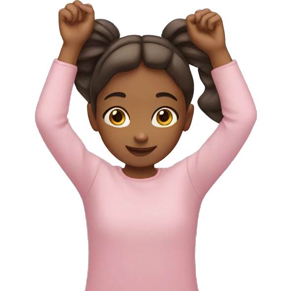 Girl making heart above her head with hands  emoji