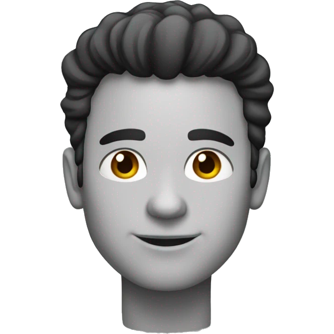 Homem branco, cabelo preto emoji