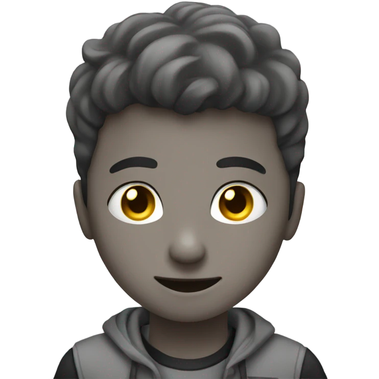 boy with grey cat and watch emoji